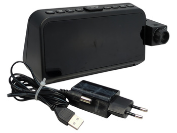 Radio projekcyjne CR1024 FM budzik LCD USB sieciowo-bateryjne