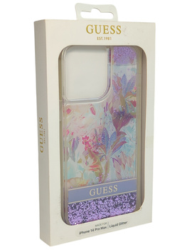 Oryginalne etui Plecki do Iphone 14 PRO MAX CASE GUESS Liquid Glitter brokat