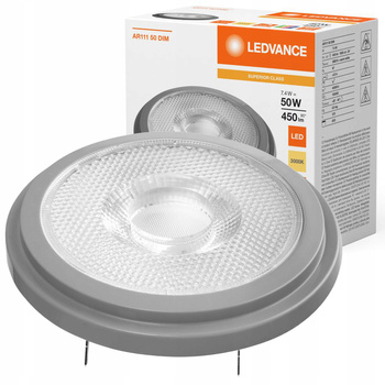 Żarówka LED AR111 G53 7,4W 50W 450lm 3000K Ciepła 12V ŚCIEMNIALNA LEDVANCE