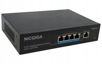 Switch Nicgiga GS0410P 5-port Gigabit 4x PoE+ 78W Plug&Play VLAN