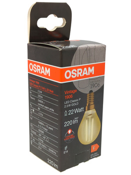 Żarówka OSRAM Vintage 1906 LED CLASSIC P 2,5W 824 Gold E14