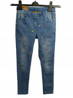 SPODNIE JEANSOWE DLA DZIEWCZYNKI SMYK ROZMIAR 152 NIEBIESKIE WE WZORKI