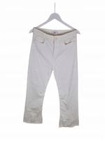 7 For All Mankind Damskie Spodnie Białe z Ozdobnym Dołem