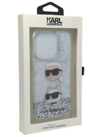 Oryginalne etui Plecki do Iphone 14 Pro Karl Lagerfeld Liguid Glitter transparentne