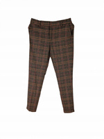 Mos Mosh Spodnie Damskie W Kratę Brązowe Rozmiar 36