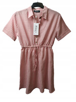 SUKIENKA Z KRÓTKIM RĘKAWEM THE FANCY ROZMIAR S/M RÓŻOWA W PASKI