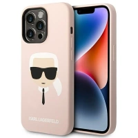 Etui Karl Lagerfeld Silicone Karl's Head różowe do iPhone 14 Pro Max