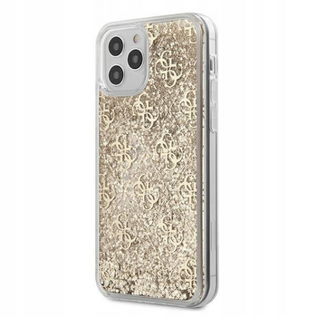 Plecki Case Guess 4G Liquid Glitter - Etui iPhone 12 Pro Max (złoty)
