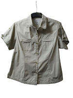 KOSZULA DAMSKA Z KRÓTKIM RĘKAWEM COLUMBIA ROZMIAR L SZARA