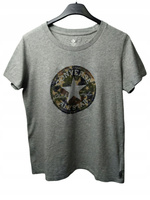 T-SHIRT DAMSKI CONVERSE ROZMIAR M SZARY Z NADRUKIEM