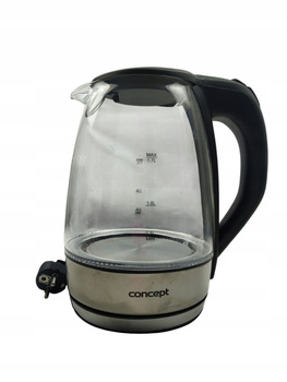CZAJNIK ELEKTRYCZNY CONCEPT SZKLANY 1,7L RK 4030 LED