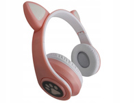 Słuchawki bezprzewodowe nauszne CATS SNK-B39M Kocie uszy Różowe