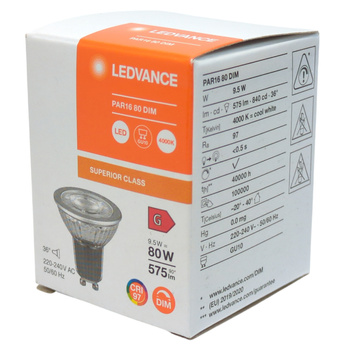 Żarówka LEDVANCE Superior Spot PAR16 9,5W 940 575 lm GU10 36°