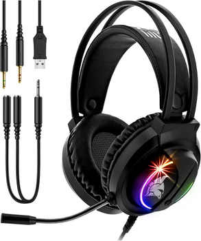 Słuchawki nauszne z mikrofonem EMPIRE GAMING Dark Rainbow S-D100 RGB