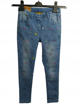 SPODNIE JEANSOWE DLA DZIEWCZYNKI SMYK ROZMIAR 152 NIEBIESKIE WE WZORKI