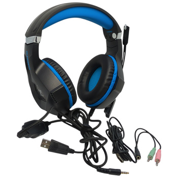 Słuchawki Ozeino ZW1 gamingowe 50mm RGB mikrofon niebieskie