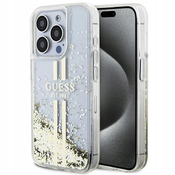 Etui Guess Plecki do Apple iPhone 15 Pro bezbarwne Liquid Glitter