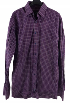 Koszula męska WÓLCZANKA 41 Fioletowa w kratkę