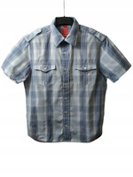 KOSZULA MĘSKA Z KRÓTKIM RĘKAWEM S.OLIVER ROZMIAR L NIEBIESKA W KRATKE