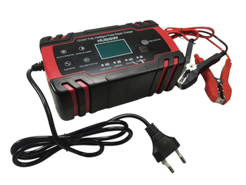 PROSTOWNIK SAMOCHODOWY ŁADOWARKA DO AKUMULATORÓW HUSGW LCD 12V/24V PRO